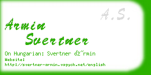 armin svertner business card